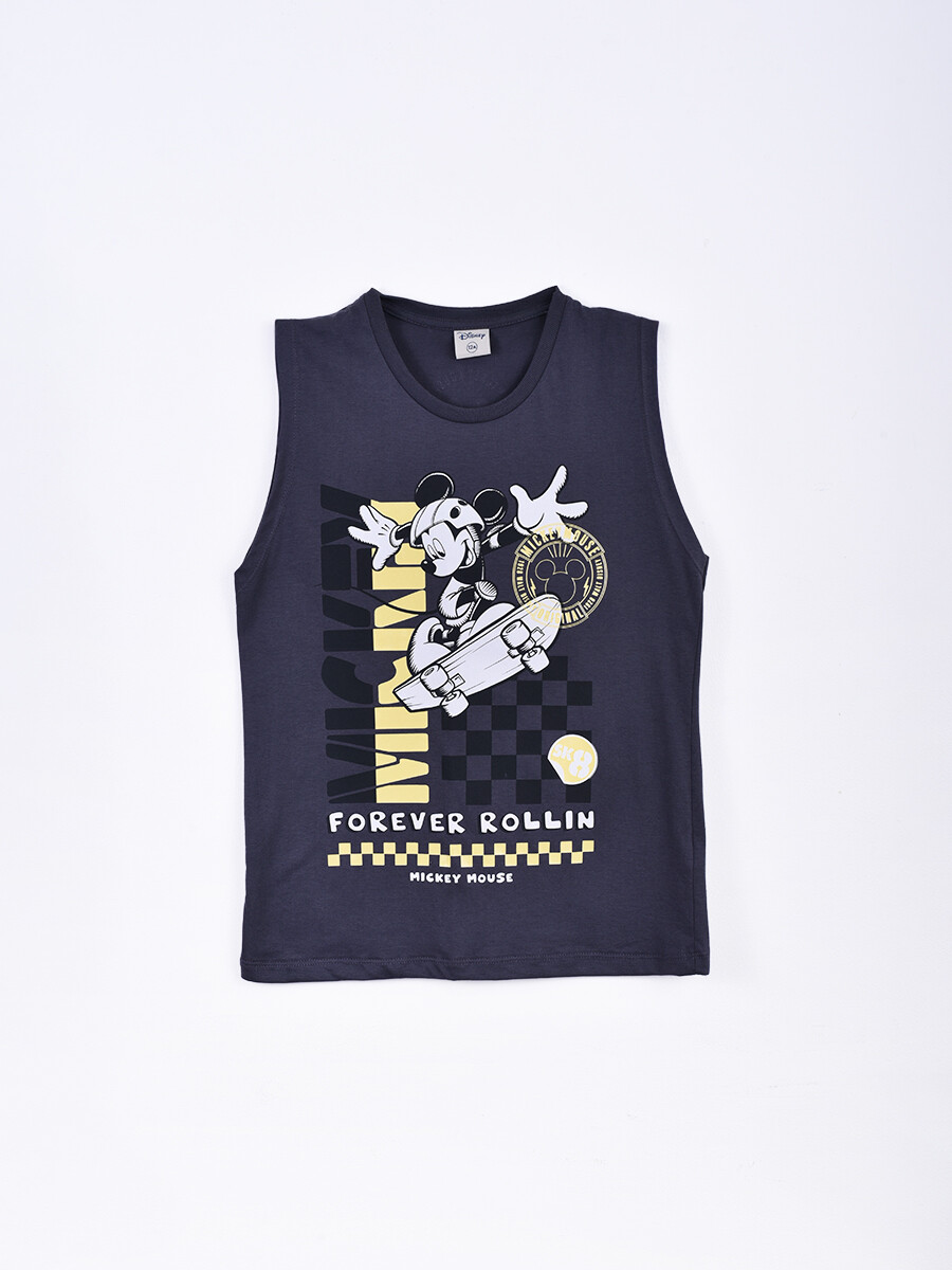 MUSCULOSA SKATE MICKEY - GRIS OSCURO 