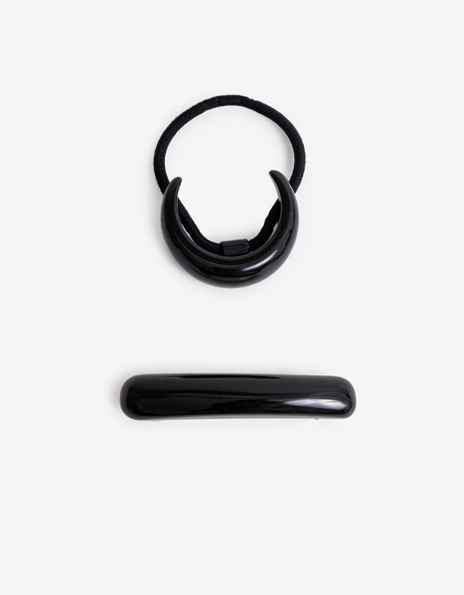 Set De Pony Cuff Y Hebilla Francesa De Acrilico Glossy. 