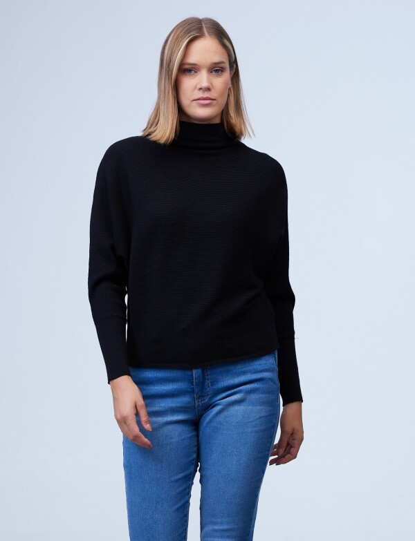 Buzo Dolman Ribs NEGRO