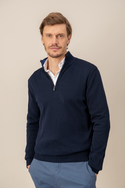 Sweater medio cierre Navy