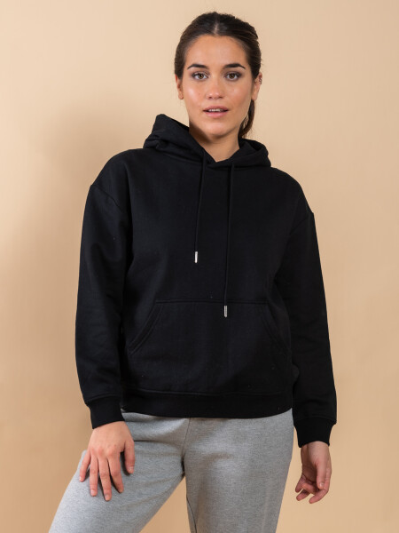 Hoodie deportivo liso Negro