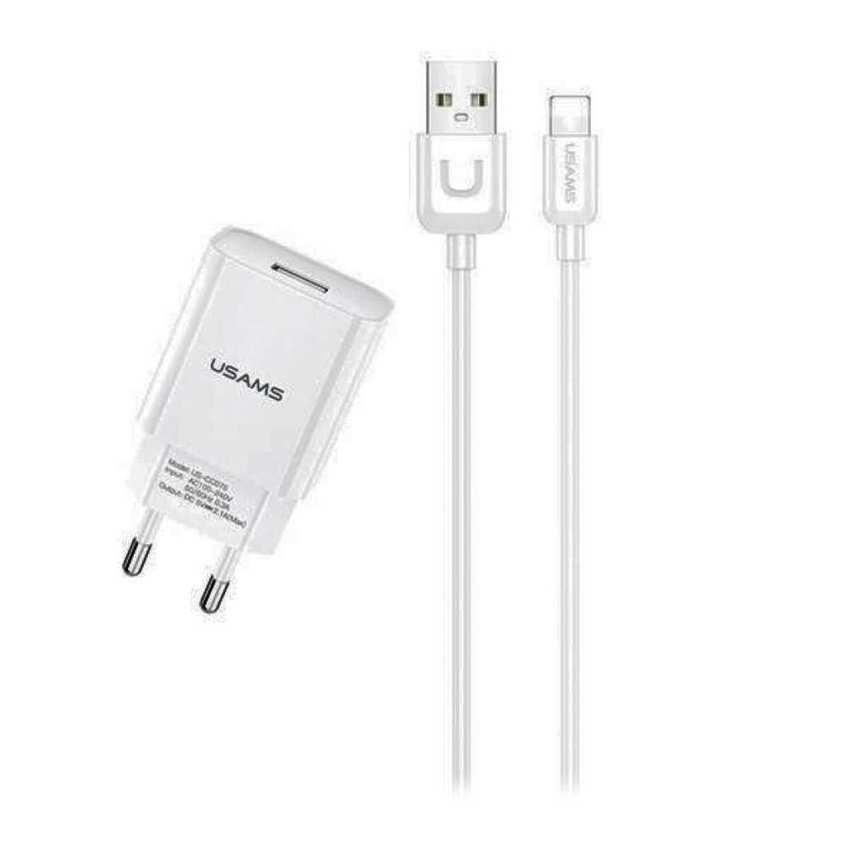 Cargador Usams Us-t21 Usb 2.1a Con Cable - CARGADOR + CABLE TIPO C 1M 2.1 USAMS 