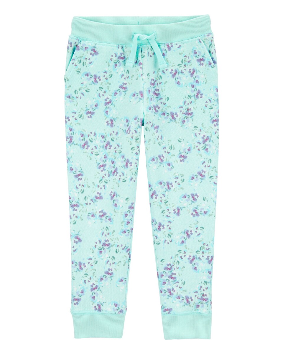 Pantalón deportivo de algodón, diseño floral 