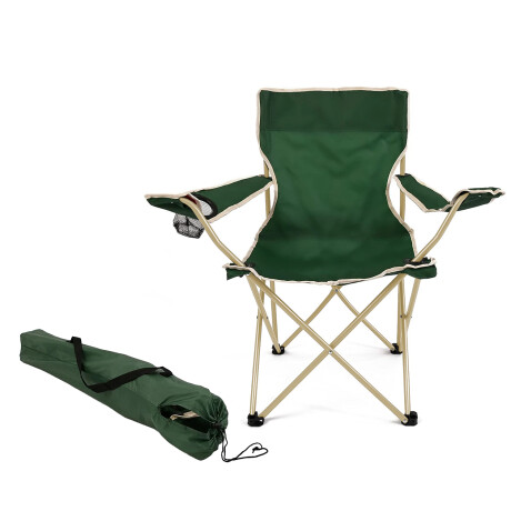 Silla Plegable Infantil 50kg Reforzada Con Portavaso Y Funda Verde