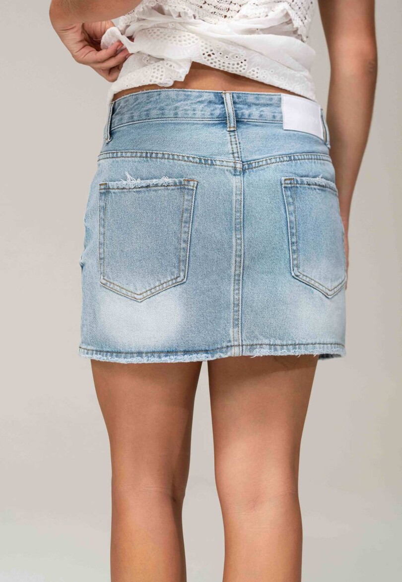 POLLERA JEANS CELESTE