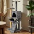 Gimnasio Rascador Para Gato Torre Casa Hamaca Escalera Atrix Variante Color Gris Oscuro