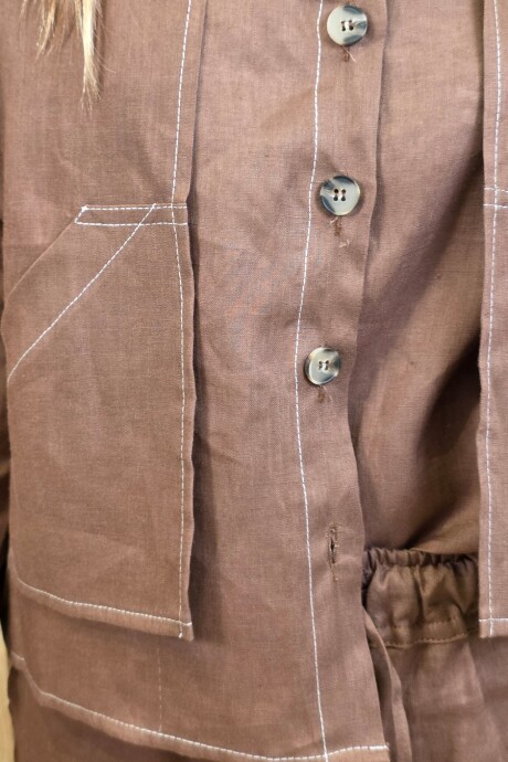 Sobrecamisa Greta Puro lino Chocolate