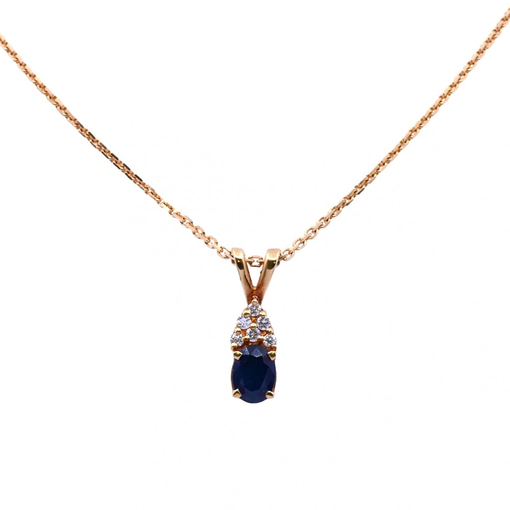 Colgante oro 18k con brillantes y zafiro. Colgante oro 18k con brillantes y zafiro.