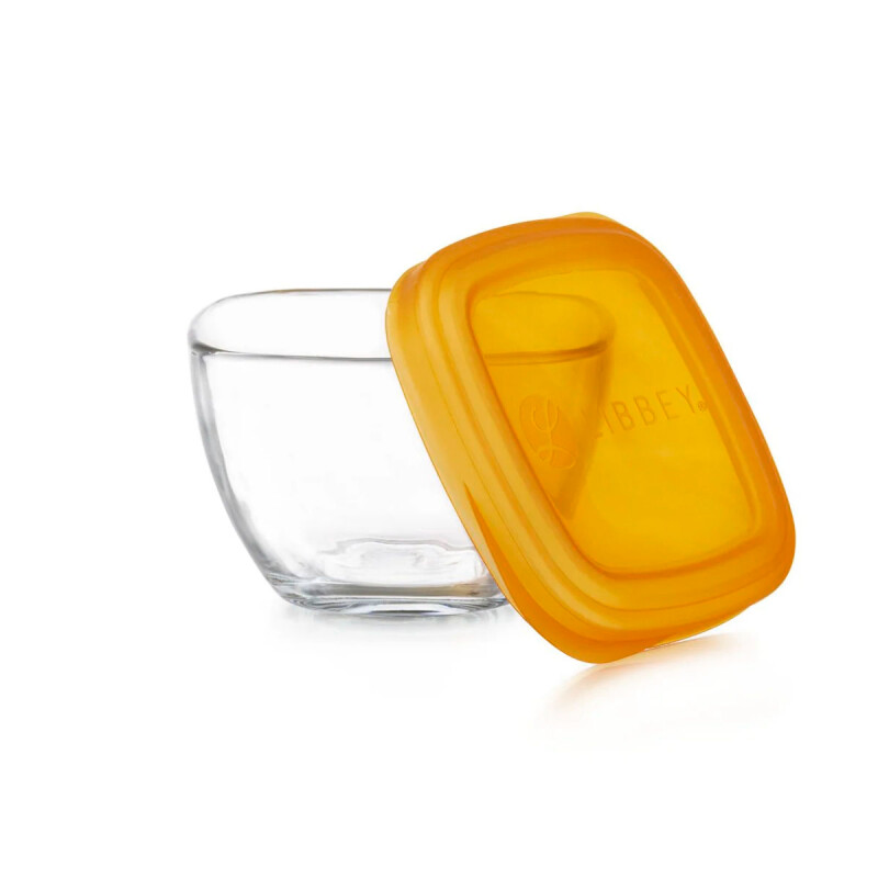 Pote hermético de vidrio 473 ml NARANJA
