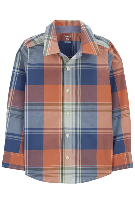 Camisa de popelina, diseño a cuadros Sin color