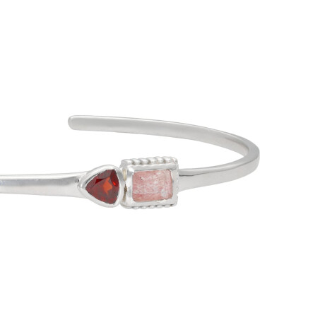 Pulsera Karvik Granate y cuarzo cherry Plata 925 0