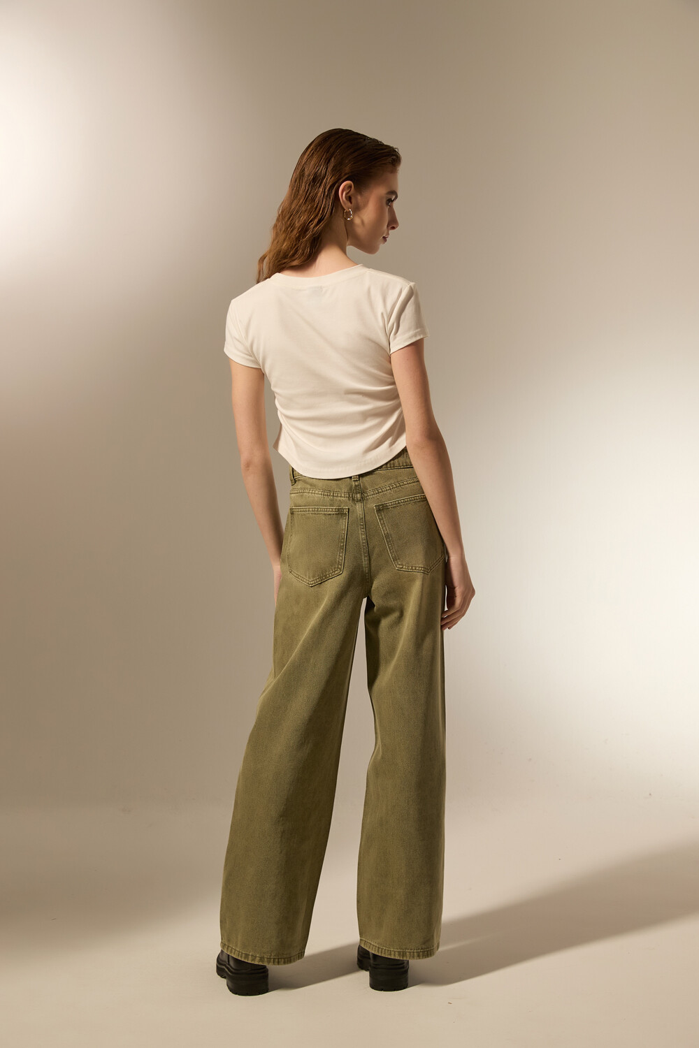 Pantalon Nalina Verde Oliva Oscuro