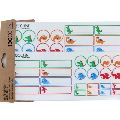 Etiquetas multiuso resistentes al agua Dino & Friends