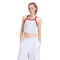 Musculosa de Mujer Adidas Essentials Bordado Gris - Rojo