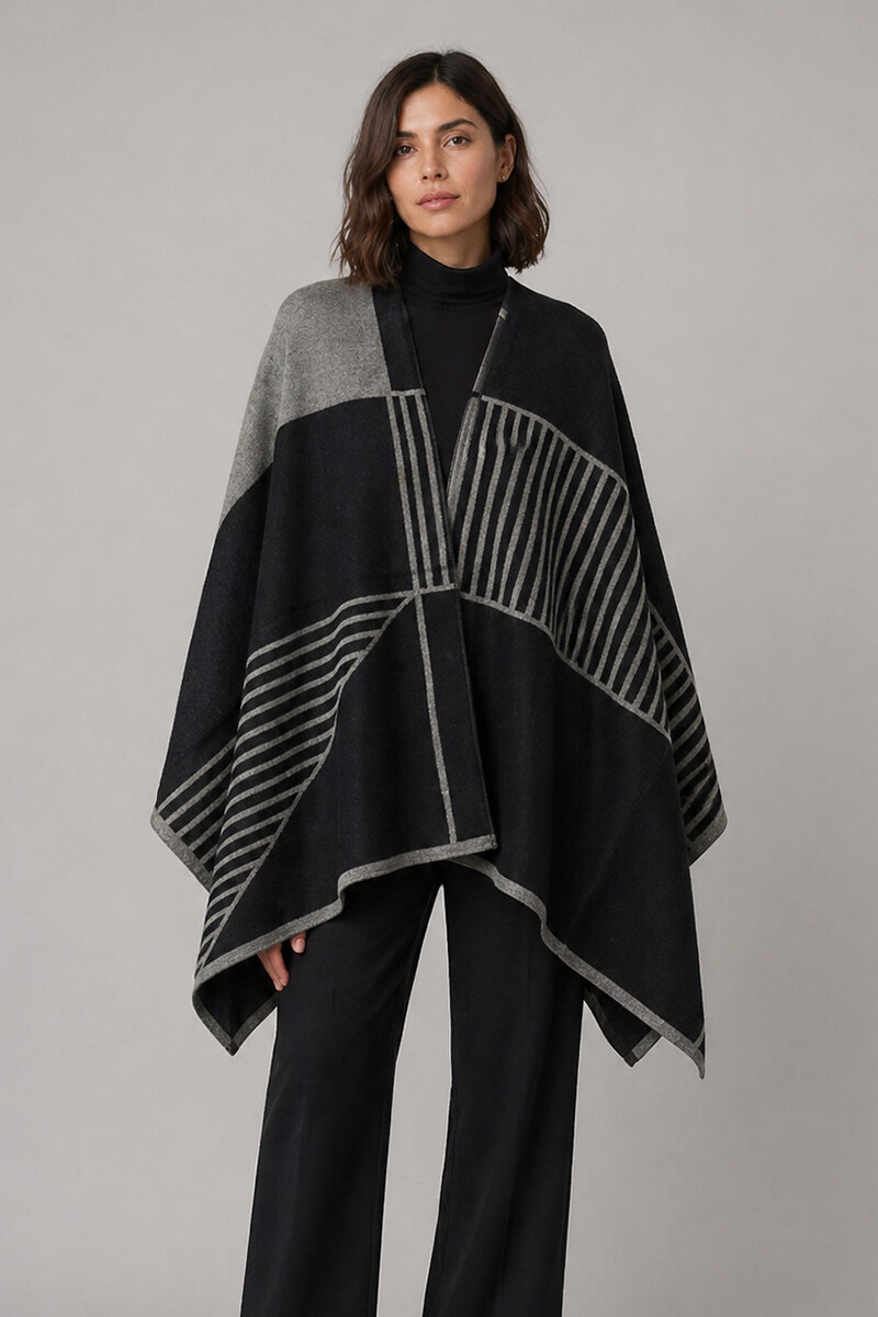 Ruana Noa - Estampa gris 