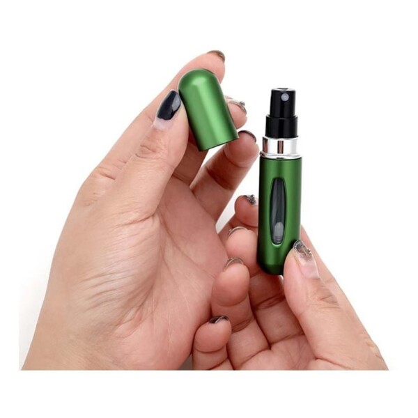 Mini Botella Atomizadora Perfume Portátil Recargable Variante Color Verde Oscuro