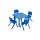 Pack Mesa Infantil Lumax Cuadrada + 4 Sillas Azul