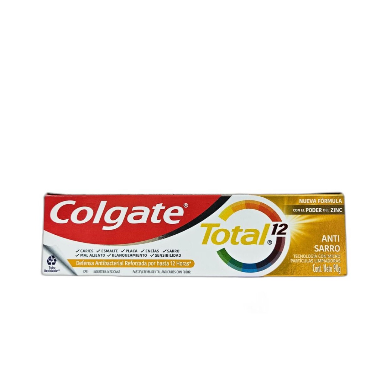 Crema Dental COLGATE Total 12 90 gr Antisarro 