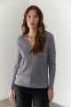 BUZO ESCOTE V L GRIS