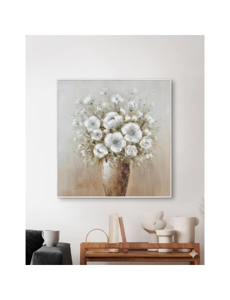 CUADRO CANVAS 60x60cm MARCO FLORES BLANCAS 2 CUADRO CANVAS 60x60cm MARCO FLORES BLANCAS 2