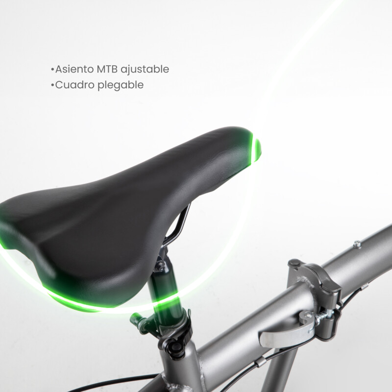 Bicicleta Plegable Rodado 20 Shimano Parrilla Gris