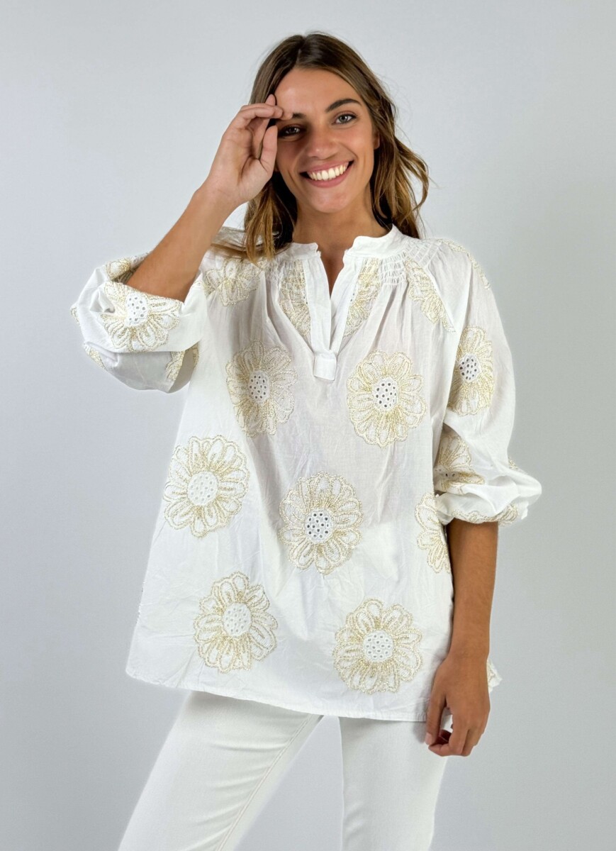 BLUSA FLOR - BLANCO 