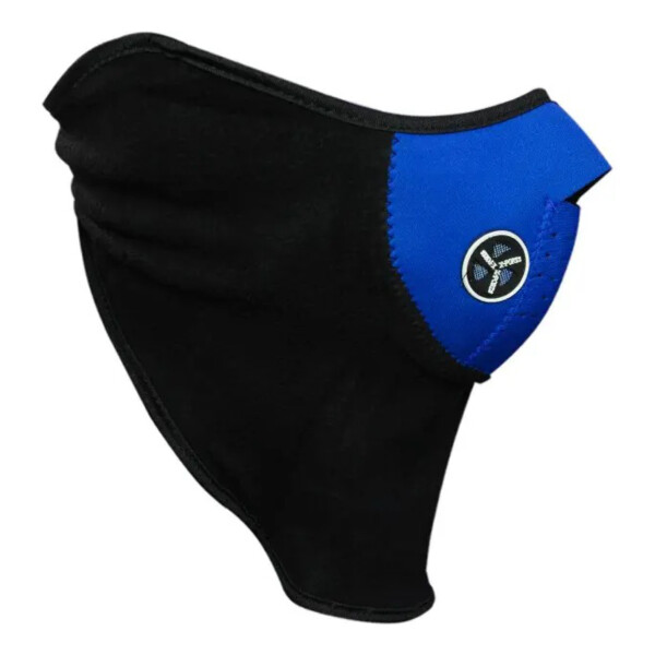 Tapaboca Máscara Cubre Cuello Para Moto Térmica Neopreno Color Negro Azul