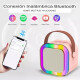 Parlante A Batería Bluetooth Con Luces Led De Colores Rosa