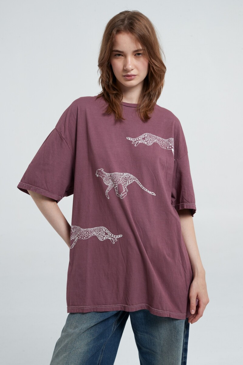 CHEETAHS OVERSIZED TEE Violeta