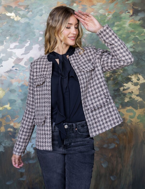 Chaqueta Tweed Desflecada TOSTADO/MULTI