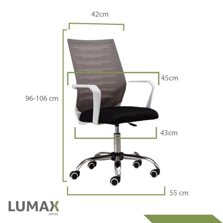 Silla Oficina Daena Ergonomica Giratoria Respaldo Completo Gris