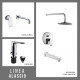 JUEGO DE GRIFERIA DUCHA EMBUTIDA LAVATORIO DE PARED Y BIDET 000