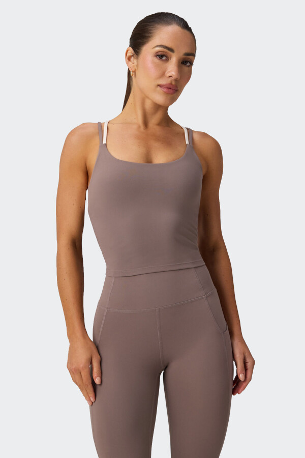 Top Fabletics Built-In Bra Tank Gris