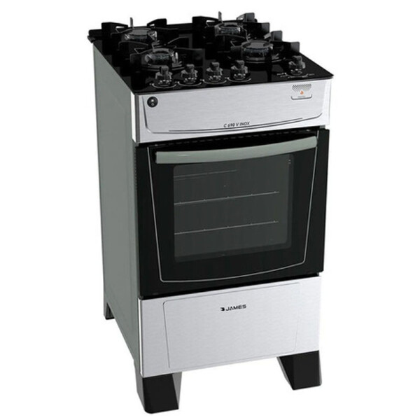 COCINA A GAS JAMES 4 HORNALLAS INOX COCINA A GAS JAMES 4 HORNALLAS INOX