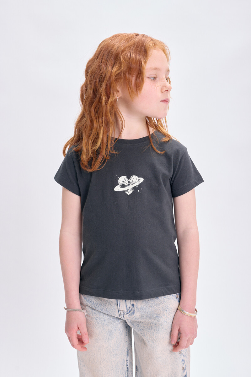 Remera estampa Self Love Gris Oscuro