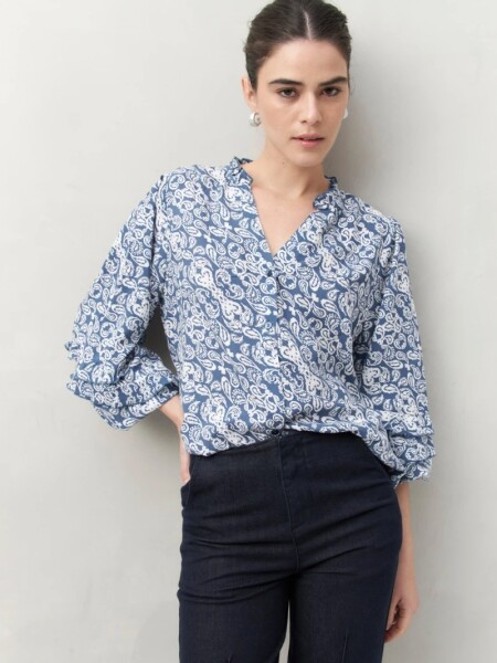 CAMISA D.CASSIN ZEPHYR AZUL