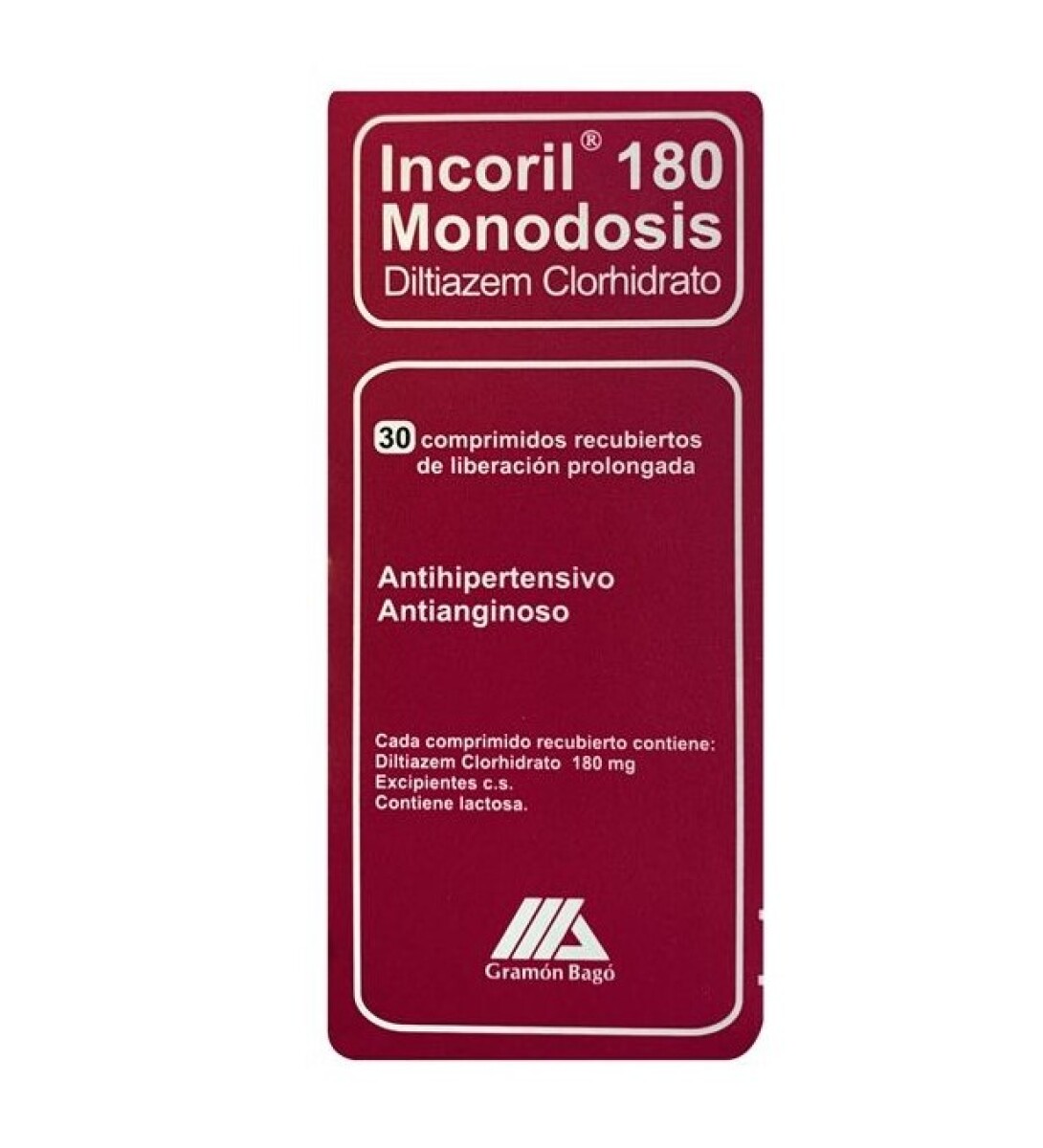 Incoril 180mg 30 COM 