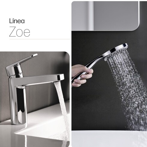 JUEGO DE GRIFERIA MONOCOMANDO PARA BAÑO CROMO BRILLO ZOE CROMO