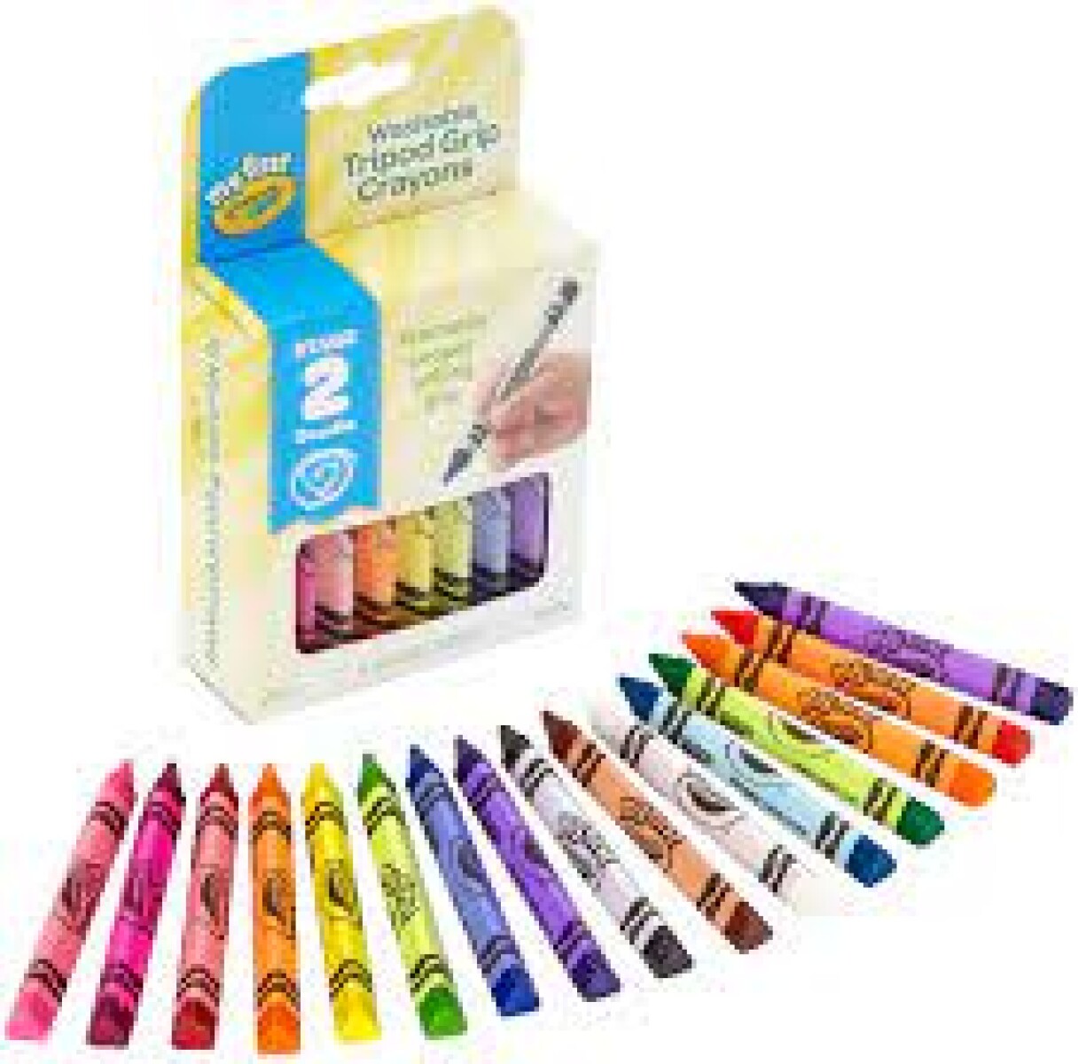 Crayones de agarre triangular lavables, 8 unidades 