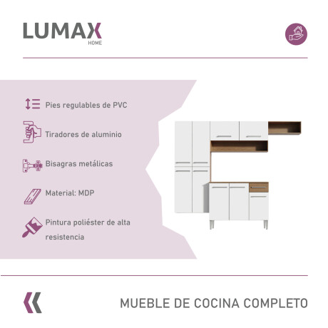 Mueble de Cocina completo 229cm Blanco