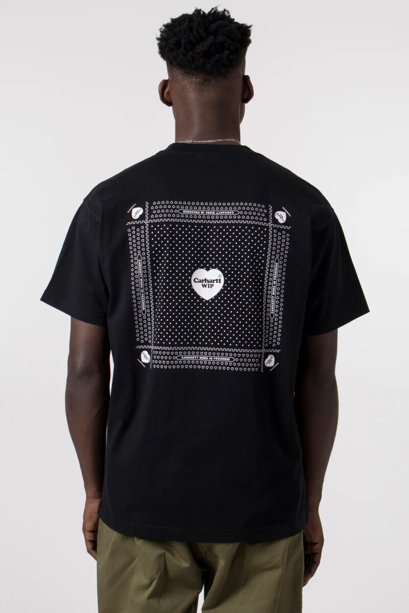 S/S Heart Bandana T-Shirt Negro