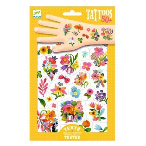TATTOOS Set X50 Tatuajes Removibles Para Niños +3 Djeco - Acuaflores