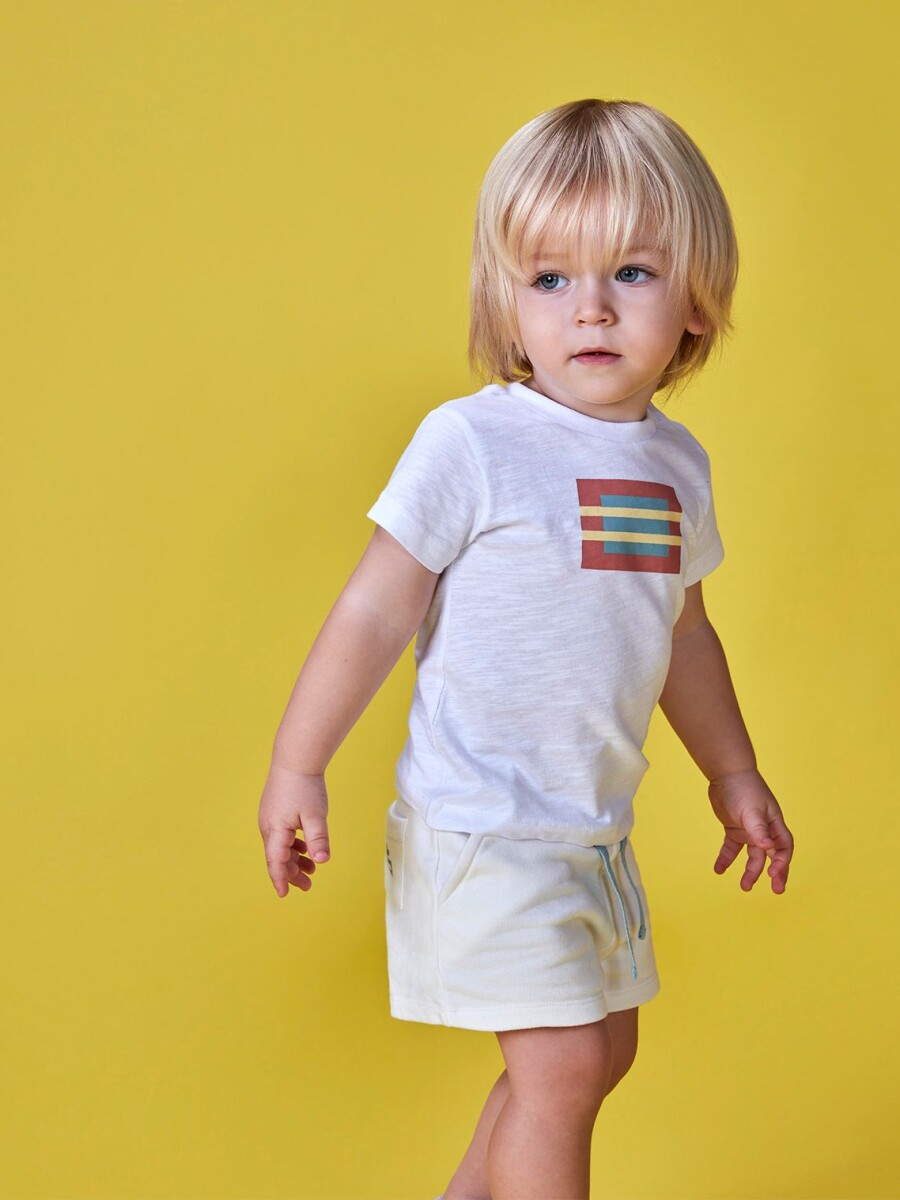 Camiseta Blanca Con Estampado Bandera Blanco