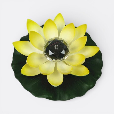 Flor De Loto Con Luz 28 cm Amarillo
