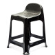 Set x2 Banqueta con respaldo apilable resistente NEGRO