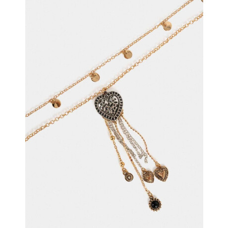 Collares Largos Corazón Combinacion Bicolor