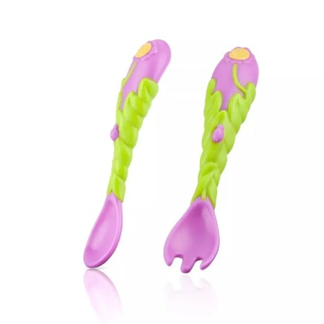 Set Nuby Cuchara y Tenedor Flower Libre Bpa 001
