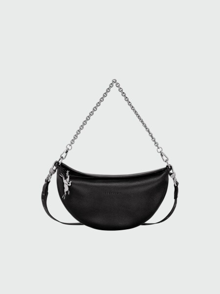 Longchamp -Cartera pequeña de cuero, Smile Negro