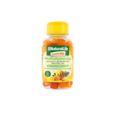 Multivitaminico gomitas x60 anana, frutilla y naranja Natural Life Multivitaminico gomitas x60 anana, frutilla y naranja Natural Life