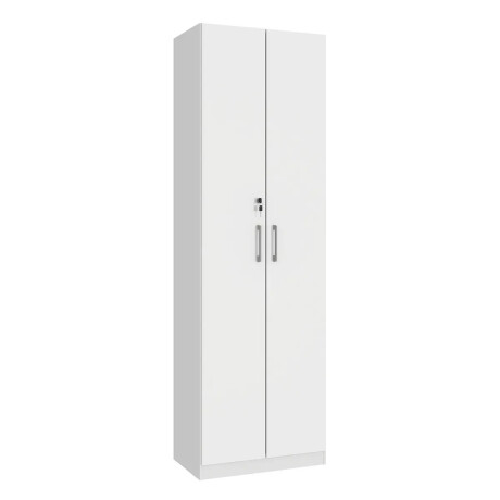 ROPERO 2 PUERTAS GUARDARROPA ARMARIO PLACARD CLOSET MULTIUSO CON LLAVE BLANCO